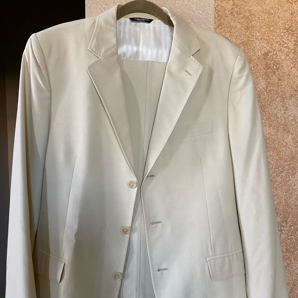 Dolce & Gabbana cream color men suit